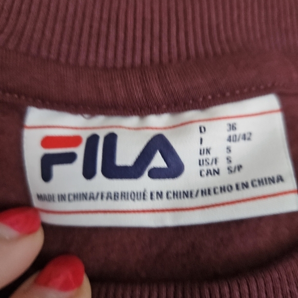 FILA Maroon Sweatshirt/Jogger Matching Lounge Set Sz Small - Picture 4 of 15
